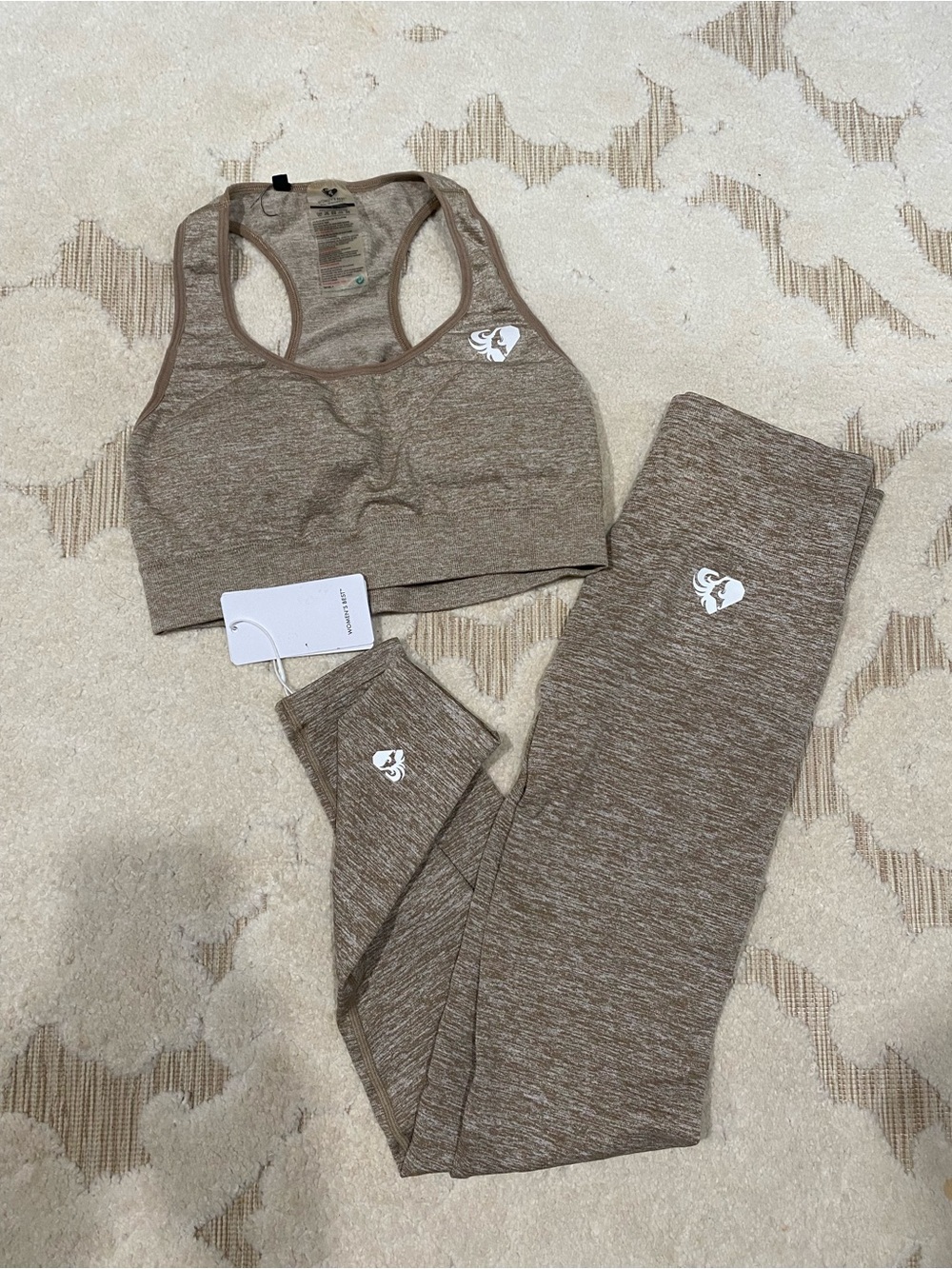 Seamless Heathered Legging & Sports Bra Set - Brown Women’s Best